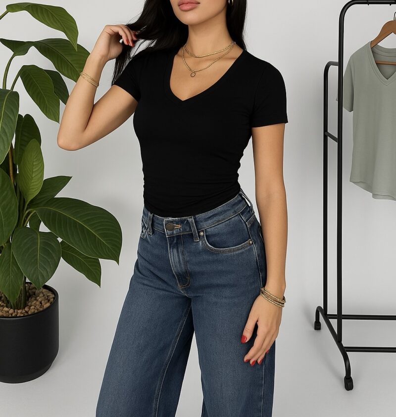 Black summer basic top - Image 2