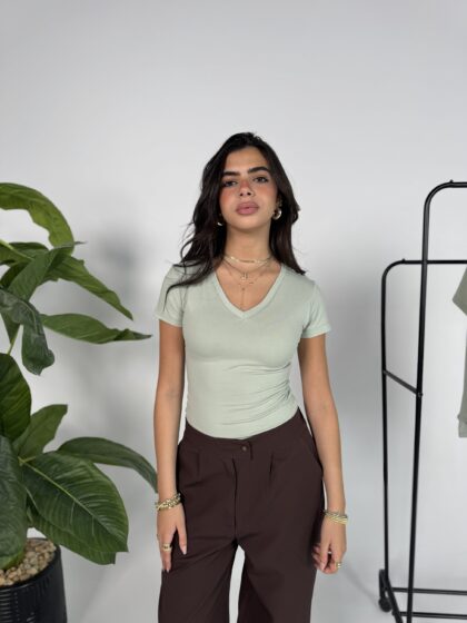 Mint green summer basic top