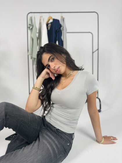 Silver summer basic top
