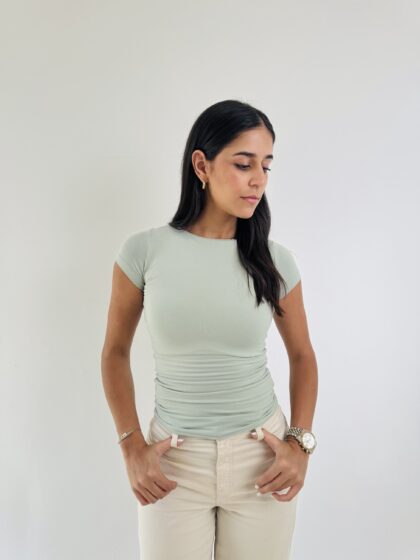 Mint summer basic top.